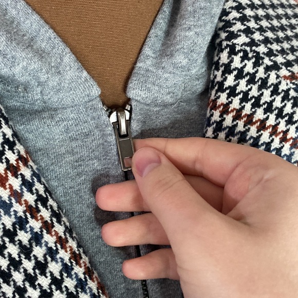 Mystree hooded layered houndstooth double breasted blazer size S - Picture 14 of 14